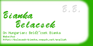 bianka belacsek business card